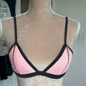 Triangl Swim Pink and Black Neoprene Bikini Top!